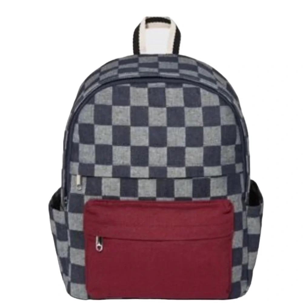 Wild Fable Medium Dome Check Print Colorblock Backpack